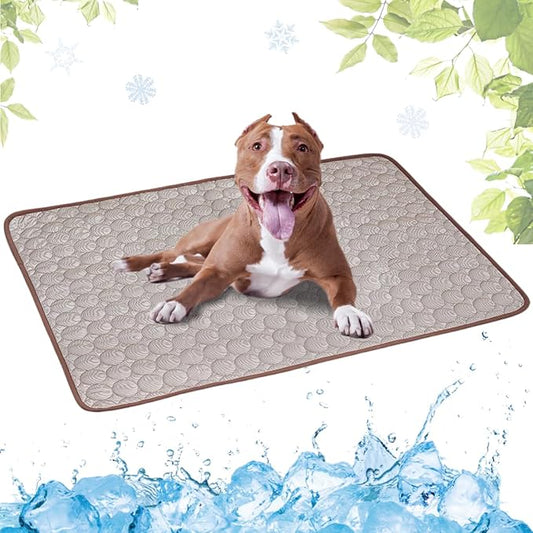 Dog Cooling Mat Washable Seats(Coffee,21x27in)