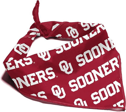 NCAA Officially Licensed Bandana for Dogs and Cats | Fits Pets Great Gift Idea | Easy-to-Tie (Small, Oklahoma Sooners)