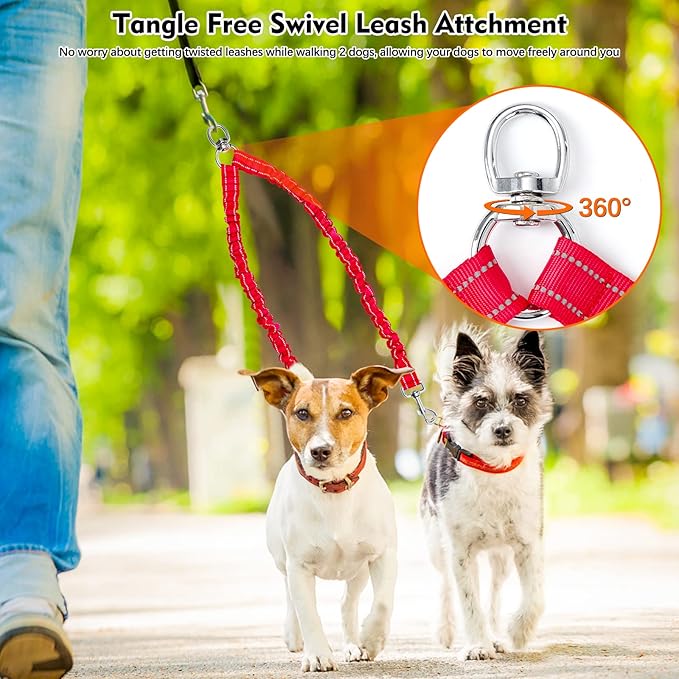 2 Dog Leash 360° Swivel 2 Dogs