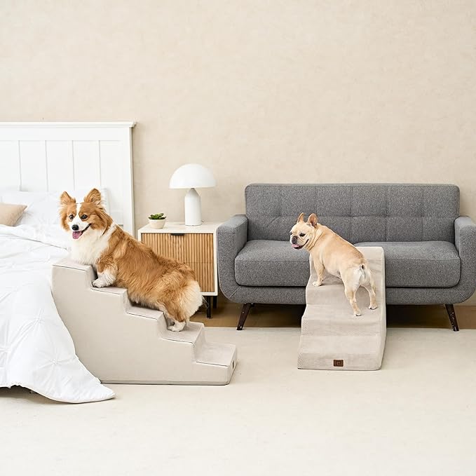 EHEYCIGA Dog Stairs for Small Dog 22.5”H 5-Step Slope