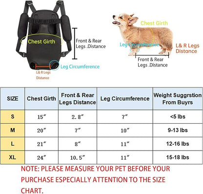 Pet Dog Carrier Backpack Legs Out Adjustable Pet Front Cat Backpack Carrier Travel Bag for Traveling Hiking Camping for Small Medium Dogs Cats Puppies