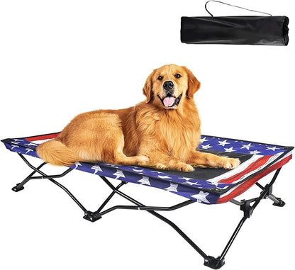Folding Outdoor Raised Elevated Cooling Dog Cot Beds for Large Dogs 47 Inches