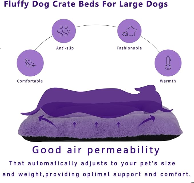 Dog Crate Bed 42 x 28 Washable 80lb Dog,42
