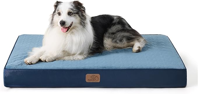 Bedsure Large Orthopedic Dog Bed for Large Dogs 2-Layer Thick (36x27x3.5 Inches),