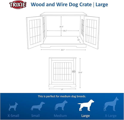 TRIXIE 38.7" Indoor Dog Crate 66 lb,