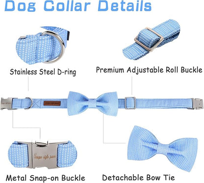 Unique style paws Dog Collar with Bow Tie