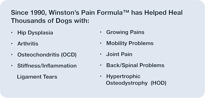 Winston's Pain Formula - for Dogs of All Ages and Sizes - 100% Natural Whole Food Supplement to Help Alleviate: Canine Arthritis, Inflammation and Joint + Hip Pain - 120 Chewable Tablets