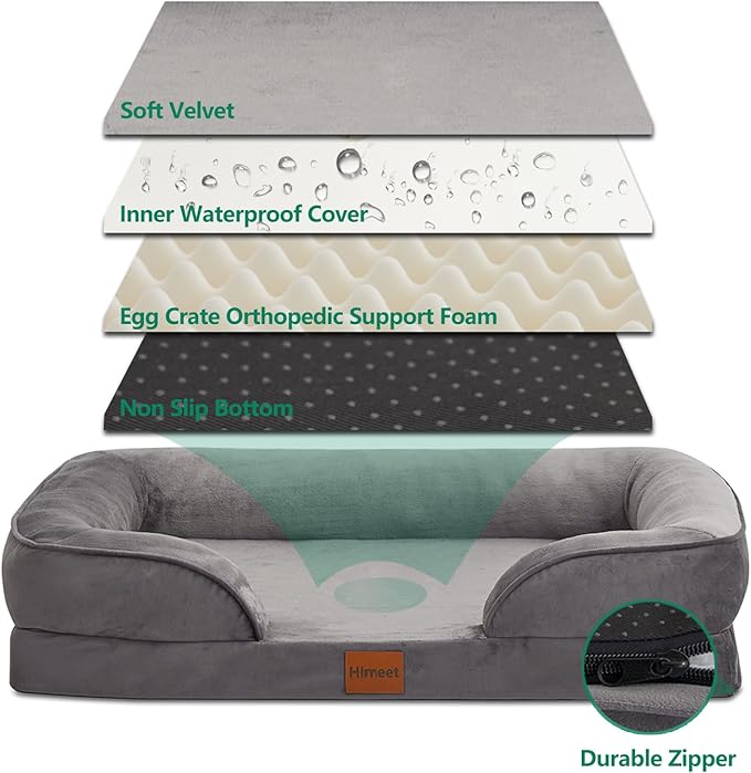 Large Dog Bed Removable Bolsters Orthopedic Dog Beds 50 lbs