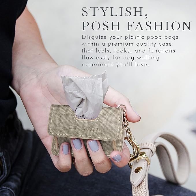 Leather Poop Bag Holder- Versatile Vegan Leather Waste Bag Holder for Dog Poop