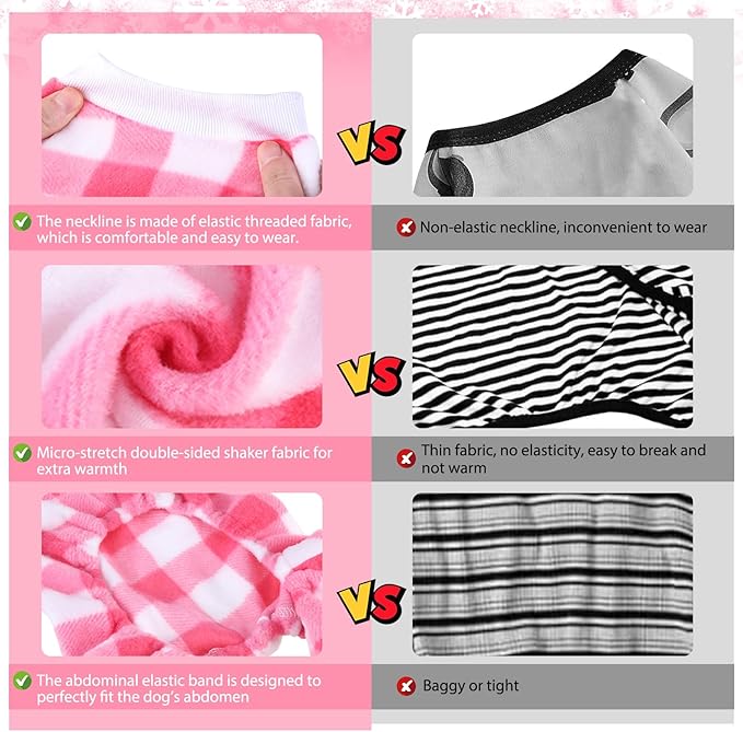 SCENEREAL Dog Pajamas for Small to Large Dogs Soft Pet Sweater Clothes Warm Puppy Onesie Outfits for Doggie Winter Christmas