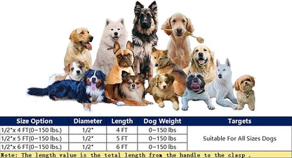 Heavy Duty Dog Leash for Large Medium Small Breed Dogs Handle,4/5/6 FT Holder,Orange,1/2 inch