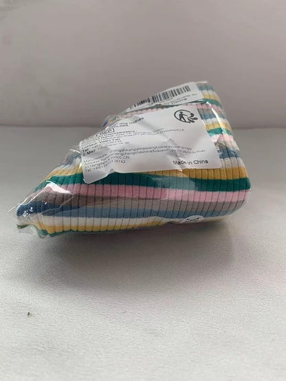 Small Medium Dog Clothes Rainbow Striped Dog Shirts Stretchable Long Sleeve Cat T-Shirt Pet Outfits for Chihuahua Yorkie Teddy (Green Edge