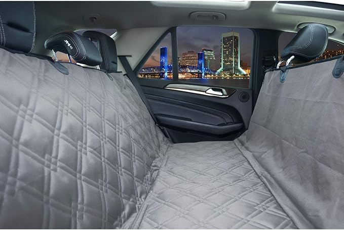 Bulldogology Dog Car Seat Cover Waterproof Heavy Duty Bench Dog Hammock Backseat Protector from Dog Hair