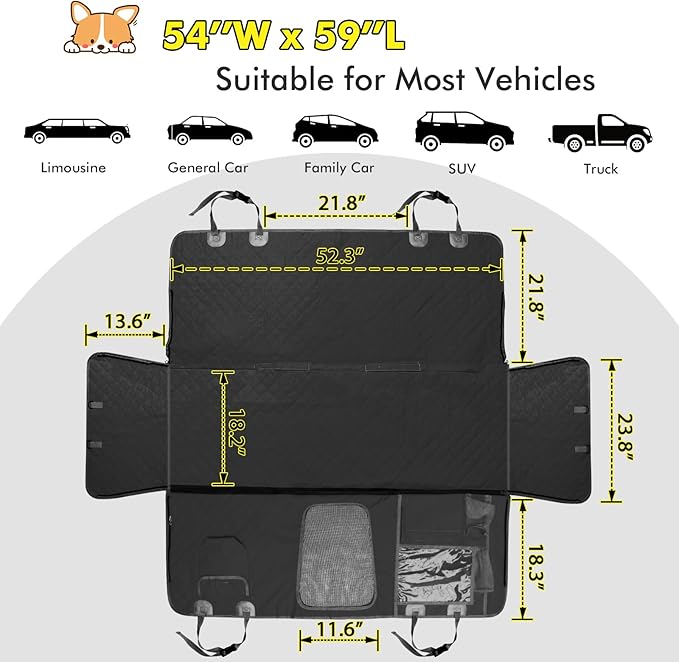 Dog Car Seat Cover for Back Seat CWLSGU1