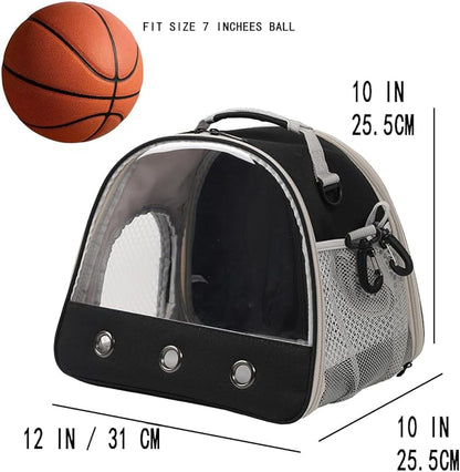 Guinea Pig Carrier,Guinea Pig Carrier for 2,Reptile Travel Carrier for Lizards Sugar Glider Hedgehog Rat Parrot Birds (Black, Carrier+Harness Leash Brown)