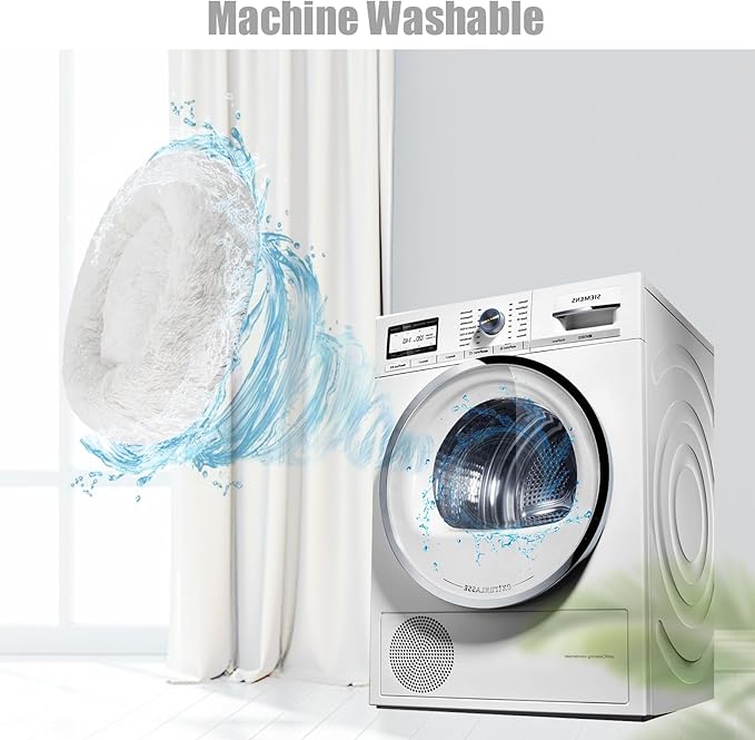 Aurako Cat Bed Dog Bed Round Cushion Pet 28" Milky