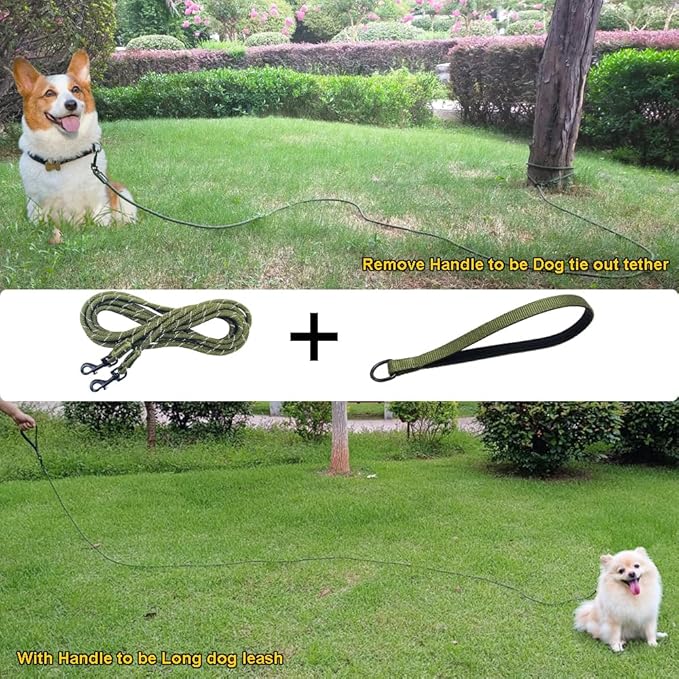 Long Leash for Small Dogs 8FT/12FT/20FT/30FT/50FT/65FT/75FT/100FT Reflective