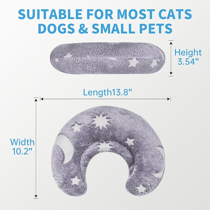 Glow-in-the-Dark U-Shaped Calming Pet Pillow for Dogs & Cats