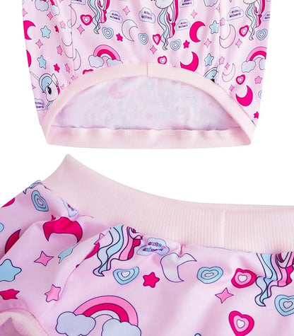 Dog Pink Sleeveless T Shirt Unicorn Rainbow Prints Dog Vest Shirt Soft Stretchy Summer Clothes for Large Dog Boys Girls Shirt (Large,Unicorn)