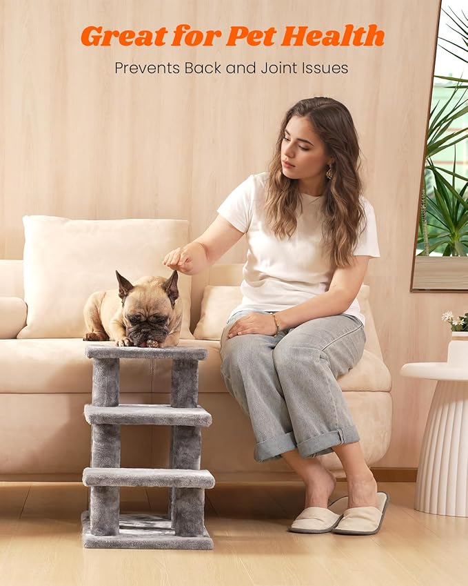 Pawque Dog Stairs for Small Dogs Old Cats 3 Combination 3 Steps-Grey