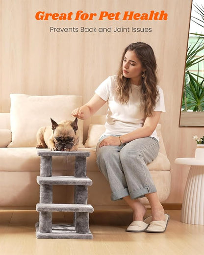 Pawque Dog Stairs for Small Dogs Old Cats 3 Combination 3 Steps-Grey