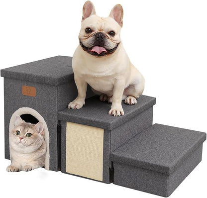 downluxe Dog Stairs for Small Dogs (3-Step Pet
