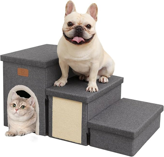 downluxe Dog Stairs for Small Dogs (3-Step Pet