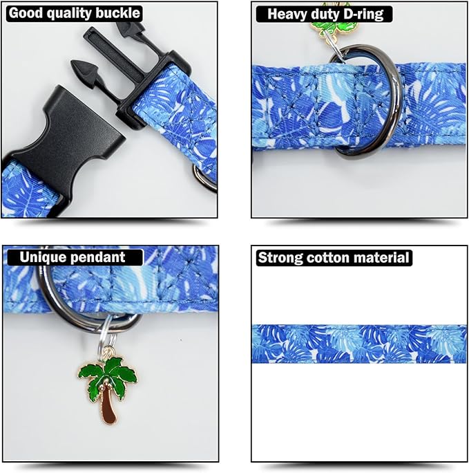Flower Patterns Dog Collar with Accessories