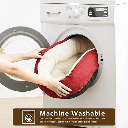 Love's cabin Round Donut Cat and Dog Cushion Bed 30in Pet