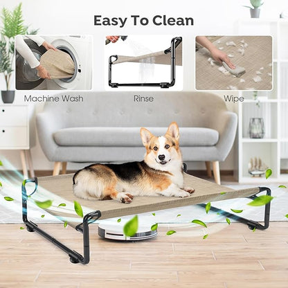 Veehoo Medium Elevated Dog Bed with Flannel Dog Blanket CWC2201B