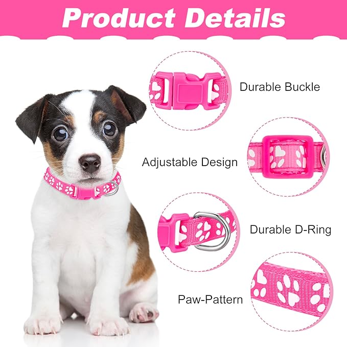 BOUMUSOE 18 Pcs Puppy Collars for Litter Adjustable 19-32cm )