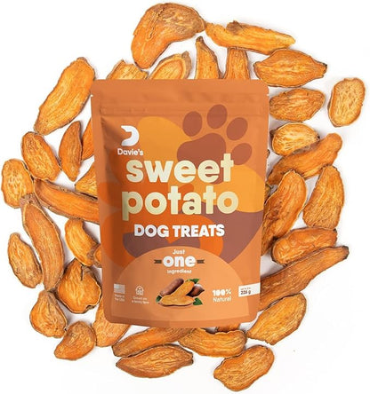 Davie's Sweet Potato Dog Treats - Healthy Dog Treats Made in USA Only, Natural Dog Treats, Healthy Dog Chews, Low Fat Dog Treats, 2 Pound Bag