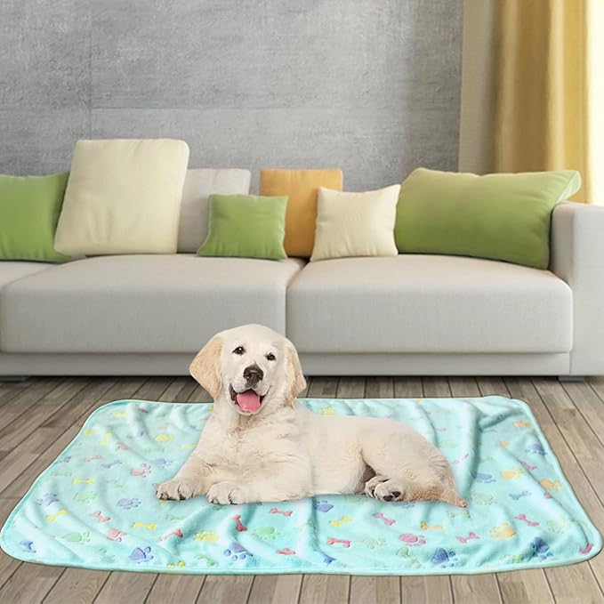 Dog Blanket 3 Pack Kennel,41" x 31" Soft (1Purple,1Brown,1Green)