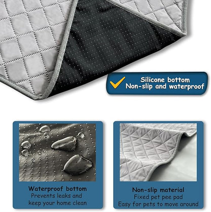 Washable Dog Pee Pads 2 Pack 28 x 20" Reusable 4-Layer Construction 100% Leakage