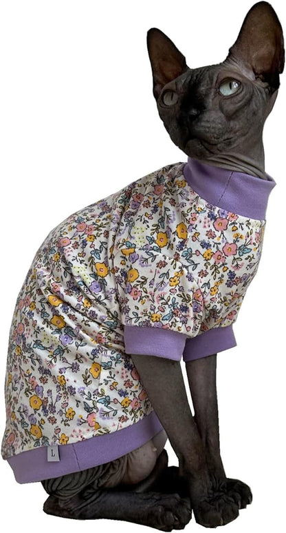 Sphynx Hairless Cat Cute Summer Cotton T-Shirts Pet Clothes 1))