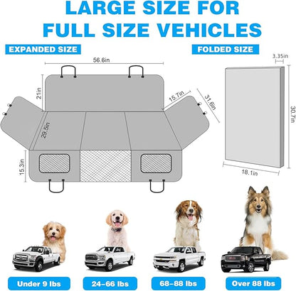 LIBERRWAY XL Dog Seat Extender for Trucks Back Seat F150/RAM1500/Silverado L-SUVs
