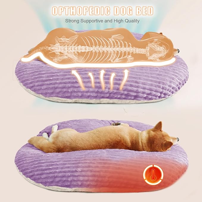 Patas Lague Reversible Orthopedic XL Dog Bed for Large Dogs 36''x24''