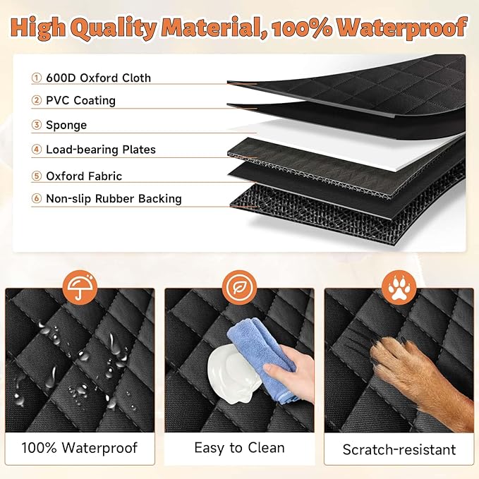 Back Seat Extender for Dogs Window,100% Waterproof