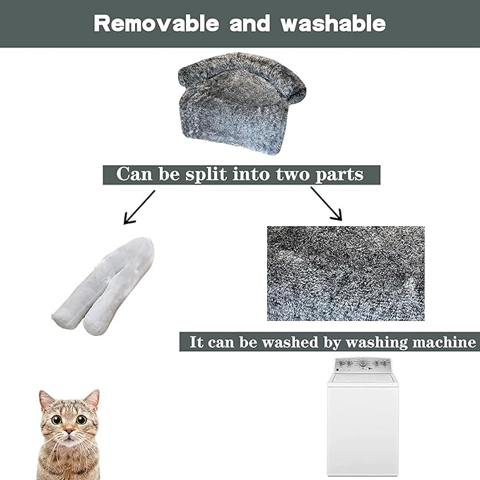 Calming Dogs/Cats Bed Fluffy Plush Dogs/Cats Mat for Furniture Protector with Waterproof Lining