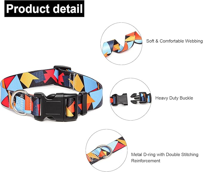 Adjustable Dog Collar with Patterns