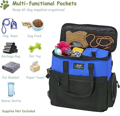 WOLT | Pet Travel Bag Kit for Dog Carrier & Travel, Includes 2 Food Containers + 2 Collapsible Bowls + 1 Placemat, Airline Approved Organizer for Pet Supplies Essentials Camping, Hiking, Weekend Away