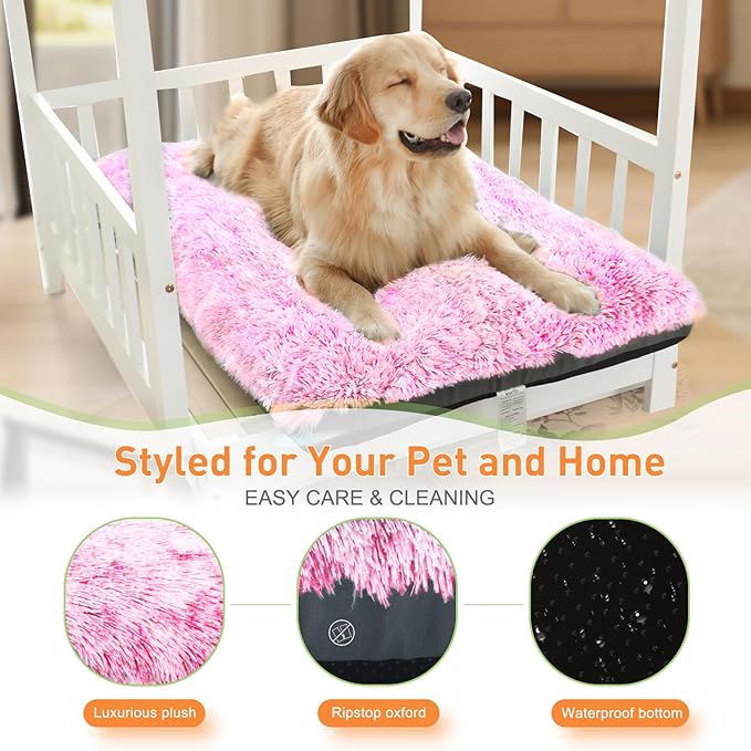KISYYO Dog Beds for Large Dogs Fixable Deluxe Cozy Dog Kennel Beds for Crates Washable Dog Bed 36 x 23 x 3 Inches,