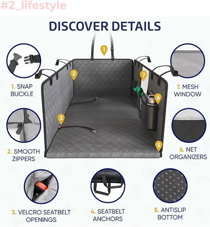 Katziela Back Seat Extender for Dogs-Large Space 2 Foams 425Lbs