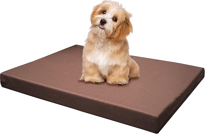 Dogbed4less Memory Foam Platform Dog Bed 45X27X3 Brown