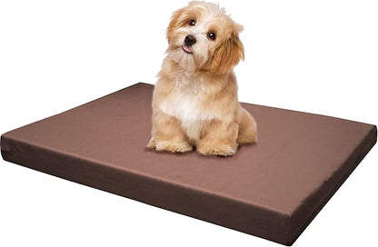 Dogbed4less Memory Foam Platform Dog Bed 45X27X3 Brown