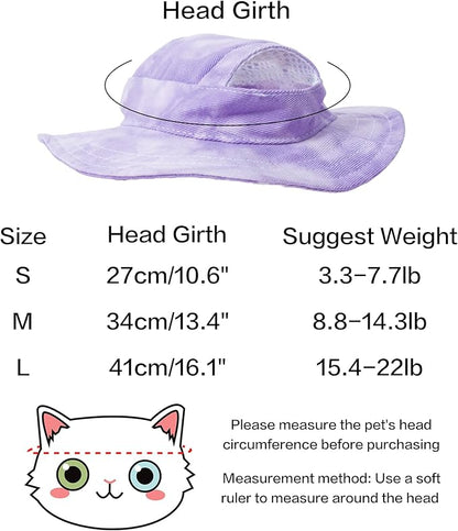 Pet hat with Ear Holes Sunscreen Baseball Cap Suitable for Small and Medium-Sized Dogs Outdoor Climbing hat in Summer Pet Products (Medium