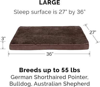 Furhaven Replacement Dog Bed Cover Terry & Suede Mattress, Machine Washable - Espresso, Large