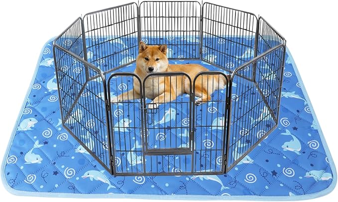 IEUUMLER Washable Pee Pads for Dogs 1 Pack EU007 (Dolphin, 48"X48"-1pcs)