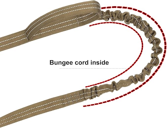 ICEFANG Tactical Dog Leash K9 Training 2 Control (4ft,Reflective Brown)