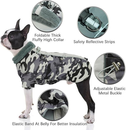 IDOMIK Warm Dog Coats with Harness 3XL